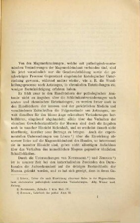 Beiträge zur pathologischen Anatomie des Magens