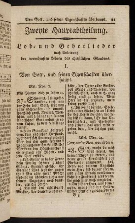 21-47, I. Von Gott und seinen Eigenschaften überhaupt. - II. Von Gottes Eigenschaften insbesondere.