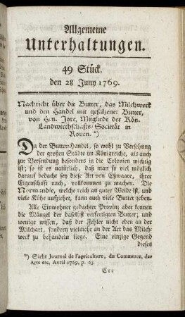 49 Stück. d. 28. Juny 1769.