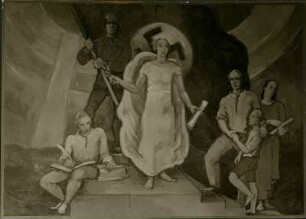 Volksbücherei Wandgemälde von Hans Fay