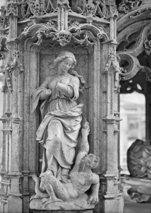 Grabdenkmal des Philibert des Schönen, Herzog von Savoyen,Tumba, Südseite: Heiligenfigur
