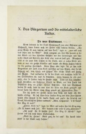 X. Das Bürgertum und die mittelalterliche Kultur