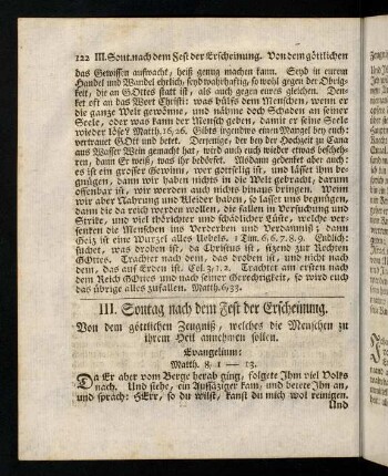 122-125, Evangelium; Eingang
