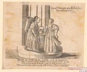 Zwei Mägde am Brunnen