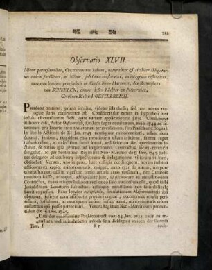 313-321, Observatio XLVII - XLVIII
