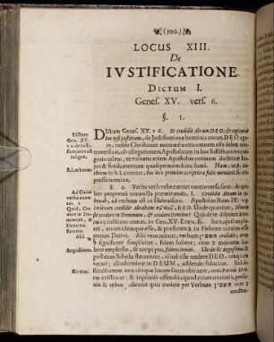 Locus XIII. De Iustificatione.
