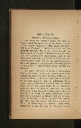 Erstes Kapitel. Vaterhaus und Jugendleben.