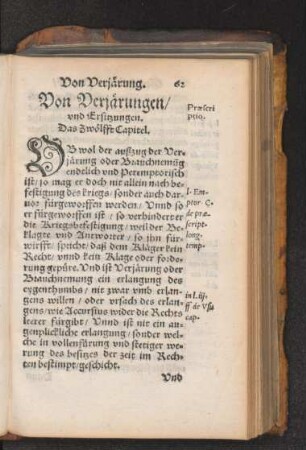 Von Verjärungen/ ... Das Zwölfft Capitel.