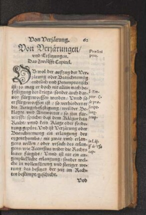 Von Verjärungen/ ... Das Zwölfft Capitel.