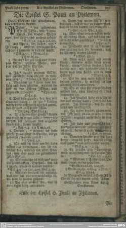 Die Epistel S. Pauli an Philemon