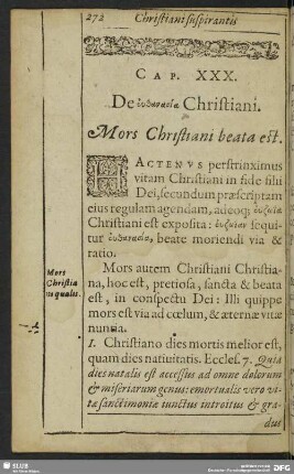 Cap. XXX. De ... Christiani. Mors Christiani beata est