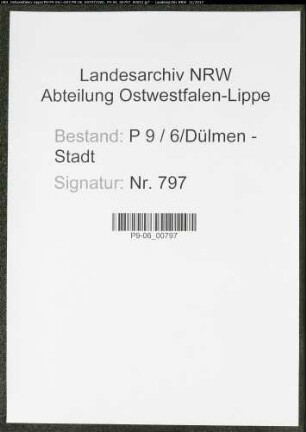 Sterberegister Standesamt Dülmen-Stadt