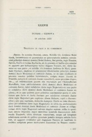 XXXVII Tunisi - Genova 19 ottobre 1433
