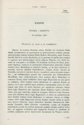 XXXVII Tunisi - Genova 19 ottobre 1433