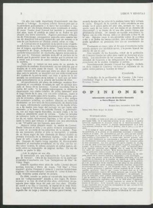 Opiniones : Interesante carta de Ernesto Quesada á Dora Mayer de Zulén