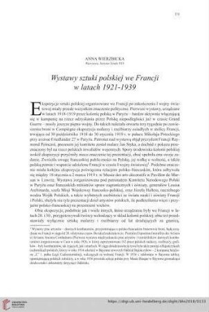 80: Wystawy sztuki polskiej we Francji w latach 1921-1939