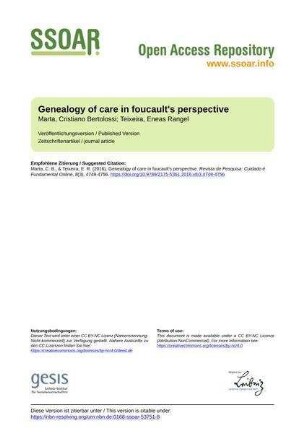 Genealogy of care in foucault's perspective