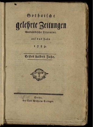1789: Gothaische gelehrte Zeitungen