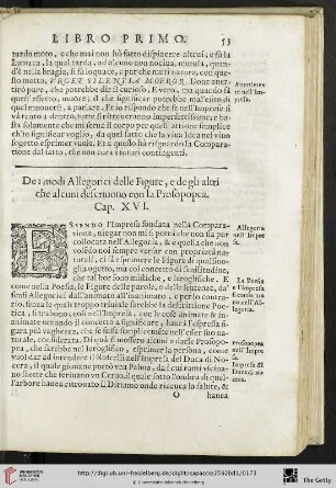 Cap. XVI. De i modi Allegorici delle Figure, e de gli altri che alcuni descriuono con la Prosopopea