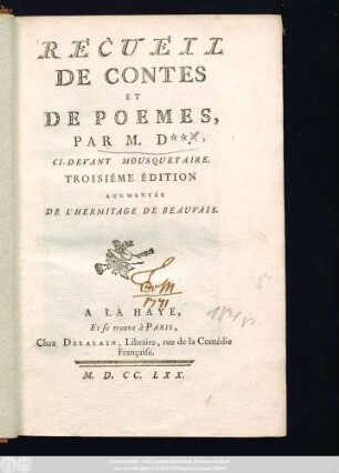 Recueil De Contes Et De Poemes