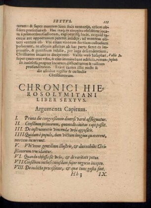Chronici Hierosolymitani Liber Sextus.