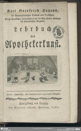 Karl Gottfried Hagens Lehrbuch der Apothekerkunst