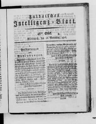 48tes Stück, Ausgabe vom 26. November 1806