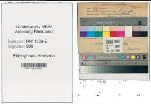Entnazifizierung Hermann Ebbinghaus , geb. 00.00.0000 ()