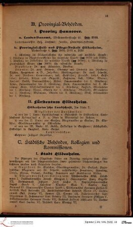 B. Provinzial-Behörden.