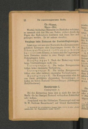 Hauptgruppe I. Untergruppe A.