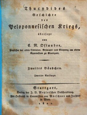 Geschichte des Peloponnesischen Kriegs. 2.