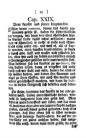 Cap. XXIX. - Vom kupffer und seinen bergwercken.