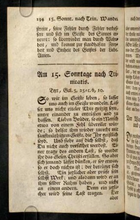 194-204, Am 15. Sonntage nach Trinitatis