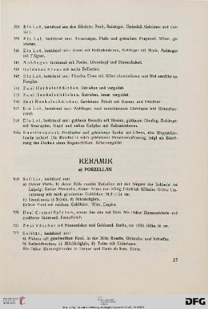 a)Porzellan (Nr. 349-393)