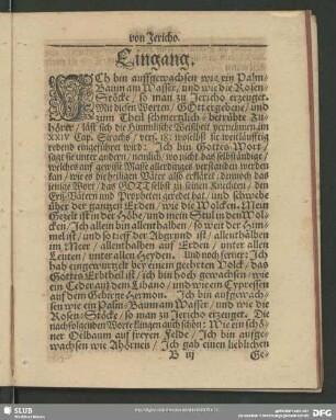 Leichenpredigt : Eingang