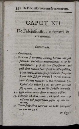 Caput XII. De Fidejussoribus tutorum & curatorum.