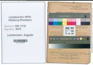 Entnazifizierung Auguste Lechtermann , geb. 06.10.1889 ()