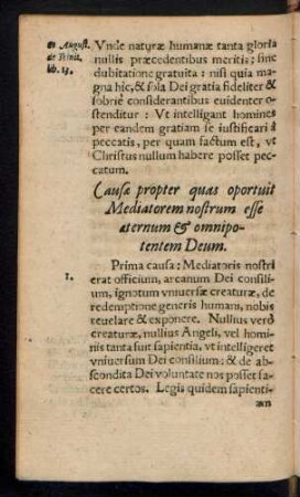 Causae propter quas oportuit Mediatorem nostrum esse aeternum Et omnipotentem Deum.