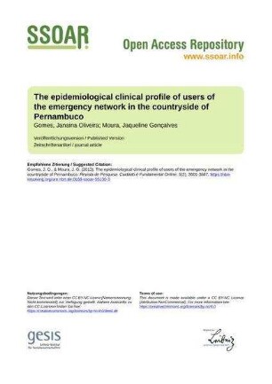 The epidemiological clinical profile of users of the emergency network in the countryside of Pernambuco