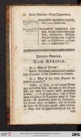 Zweyte Species: Vom Addiren