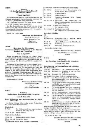 Hinweis für den Russischunterricht in Klasse 8 im Schuljahr 1961/62 : 32/61 Vom 4. April 1961 ; [Mitteilungen]