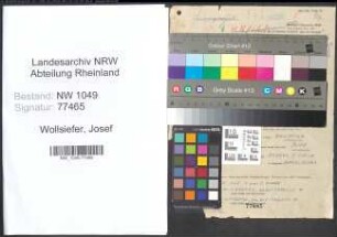 Entnazifizierung Josef Wollsiefer , geb. 08.08.1901 (Lohnbuchhalter)
