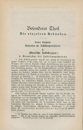 Besonderer Theil. Die einzelnen Urkunden.