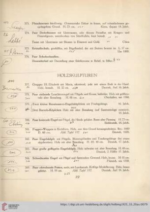 Holzskulpturen, Textilien, Aubusson, Möbel (Nr. 377-415)