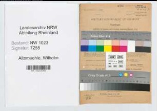 Entnazifizierung Wilhelm Altemuehle , geb. 22.05.1906 (Regierungsrat)