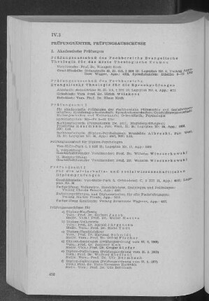 IV.3 Prüfungsämter, Prüfungsausschüsse