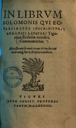 In librum Salomonis qui Ecclesiastes inscribitur ... : commentarius ...