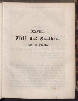 XXVIII. Fleiß und Faulheit. Zweite Platte.