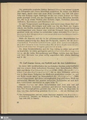 IX. Carl Gustav Carus, ein Vorbild auch für den Lichtbildner