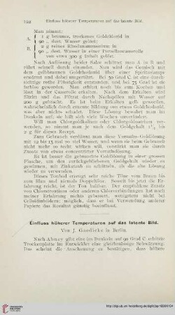 Einfluss höherer Temperaturen auf das latente Bild